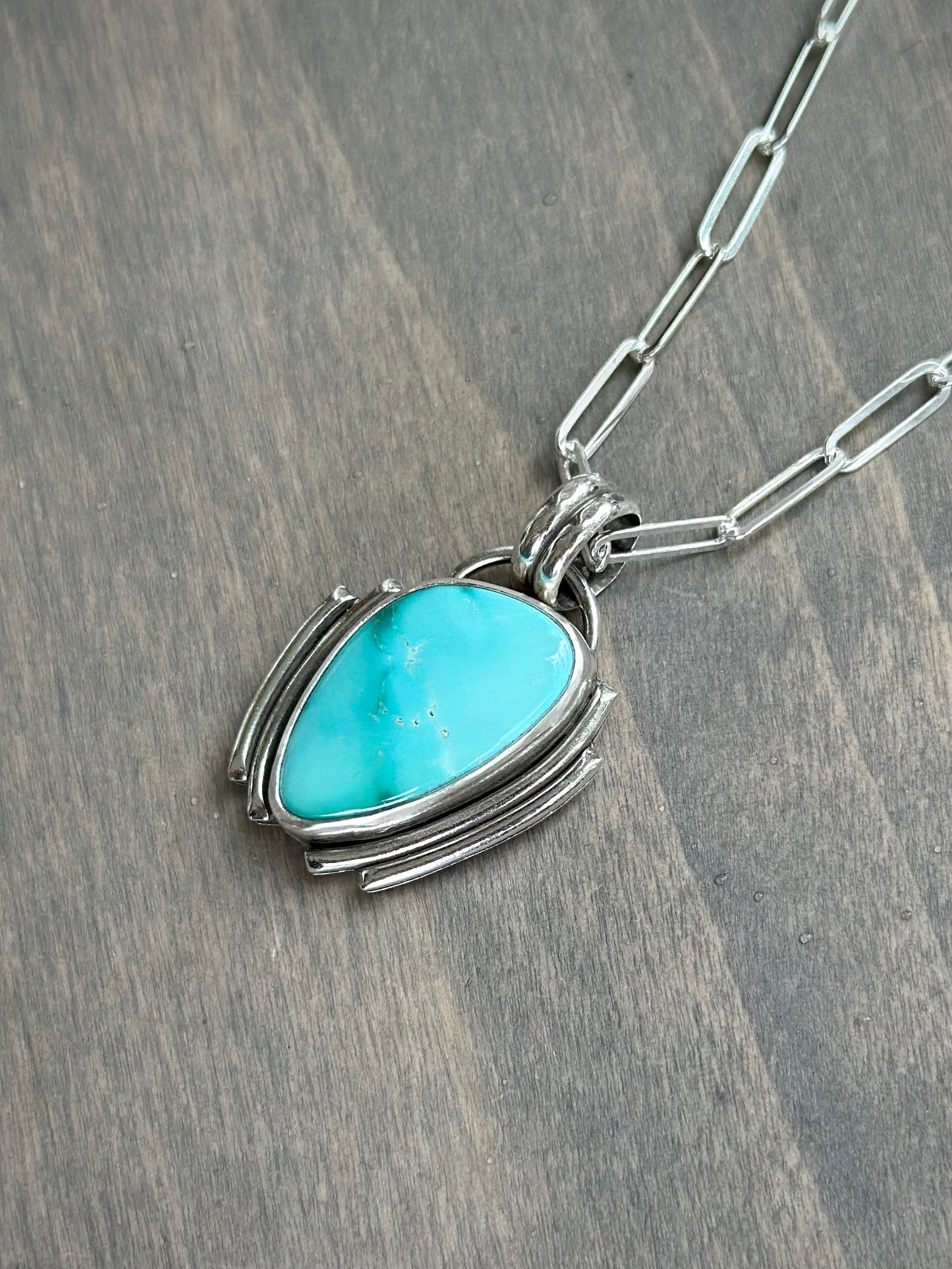Fox Turquoise Art Deco Pendant in Blue v2
