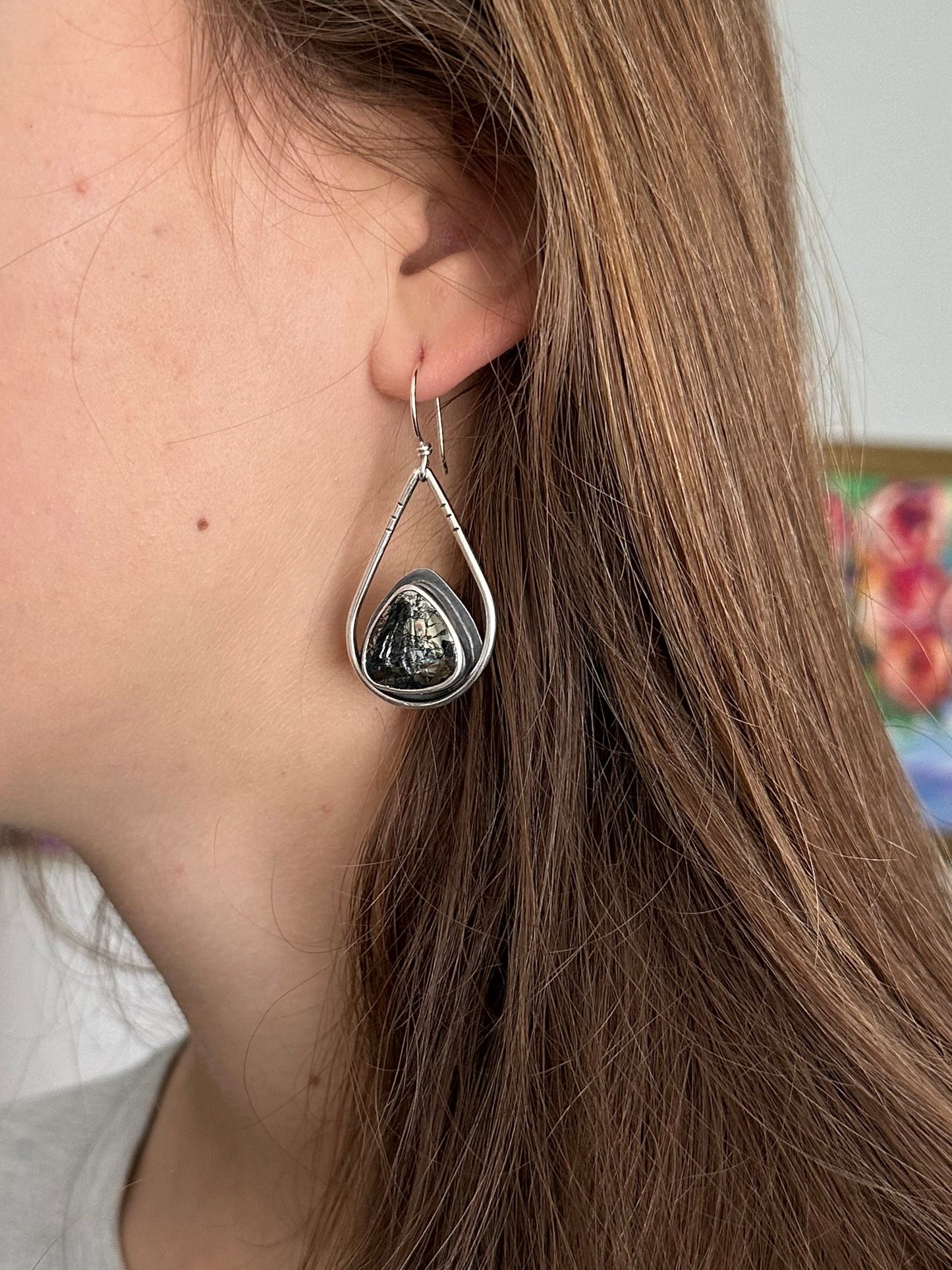 Morenci 2 Turquoise Teardrop Hoops v4