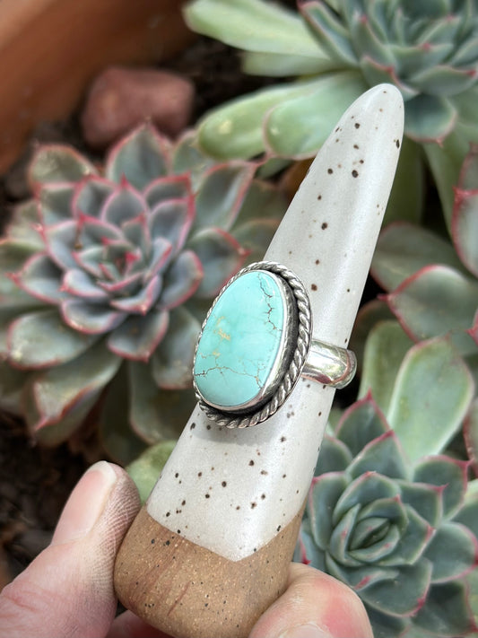 Royston Turquoise Twist Ring in size 7.25 to 7.5