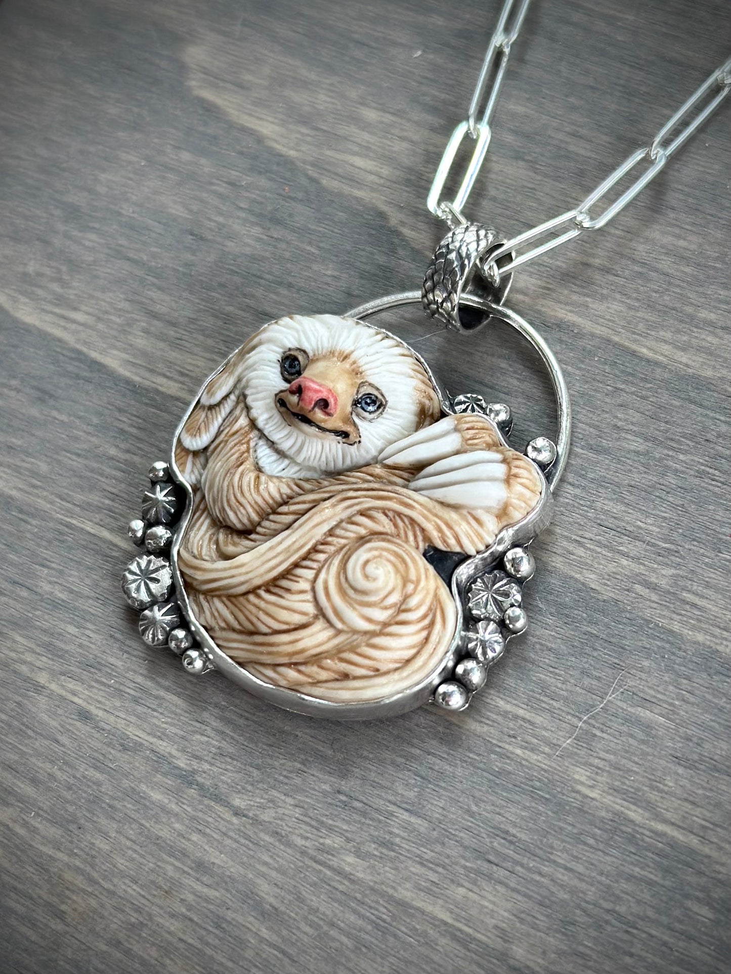 Laura Mears Swirly Sloth Pendant
