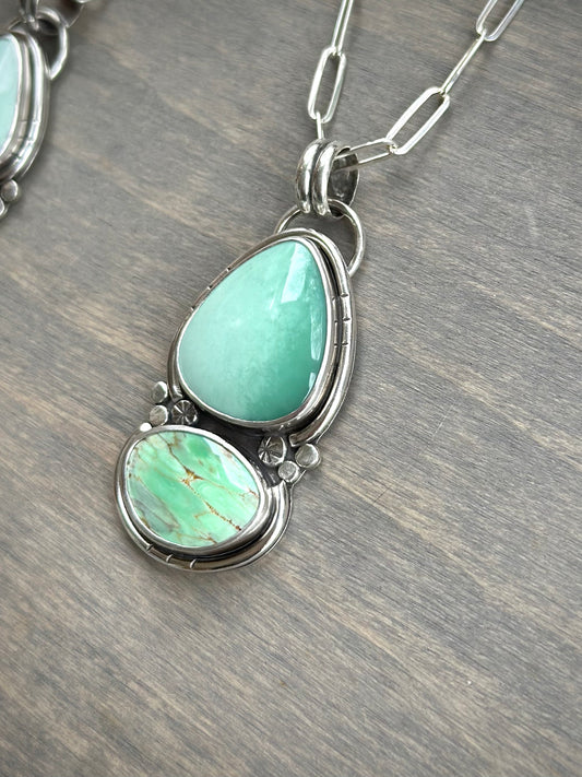 Desert Bloom + Australian Variscite Color Totem Pendant Large