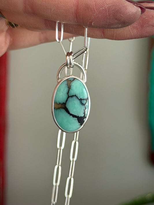 Desert Bloom Variscite Oval Pendant v2