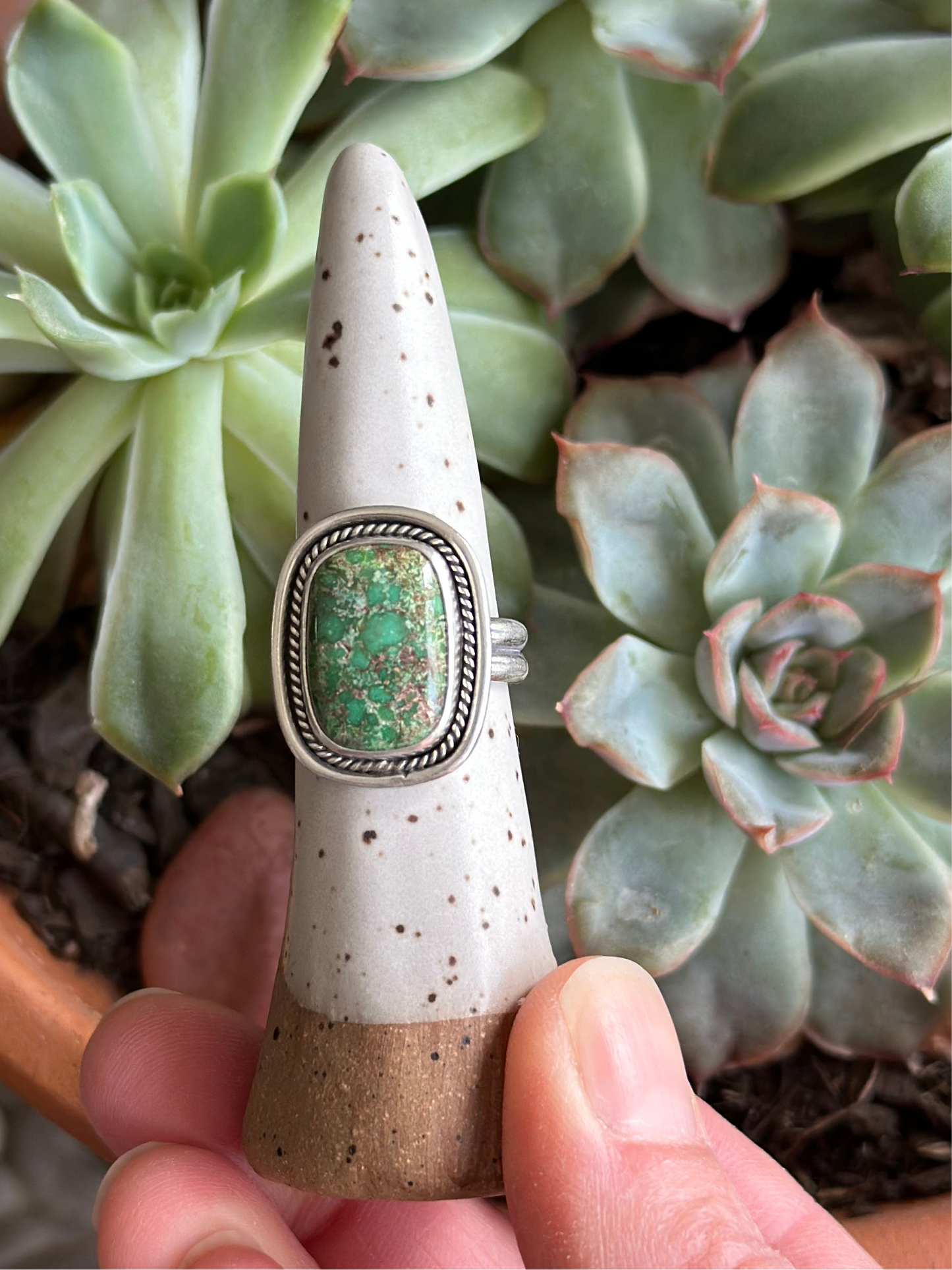 Catalina Turquoise Shadowbox Ring in size 7.5