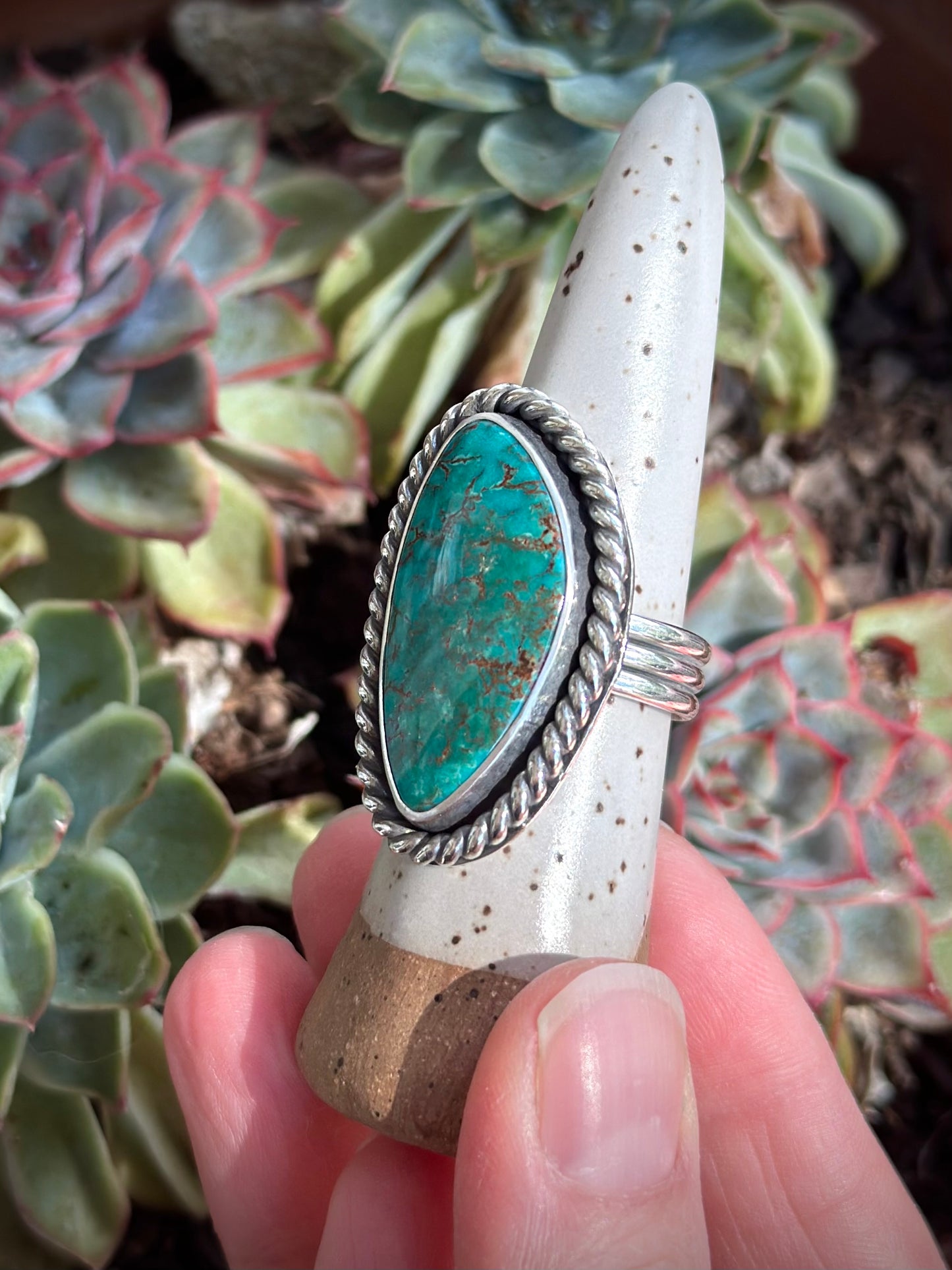 Patagonia Turquoise Twist Ring in size 9.5