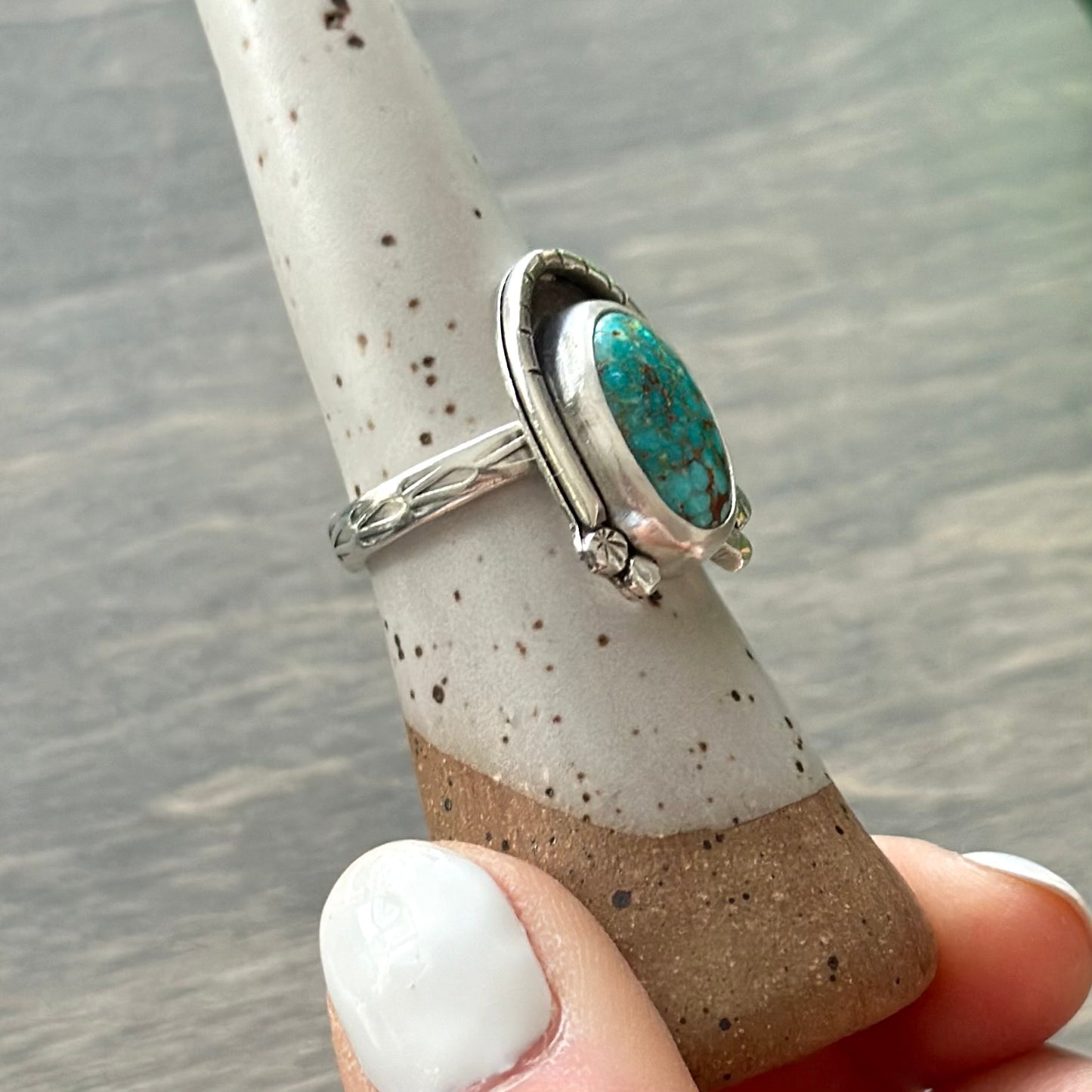 Sierra Bella Turquoise Arch Ring in size 8.25