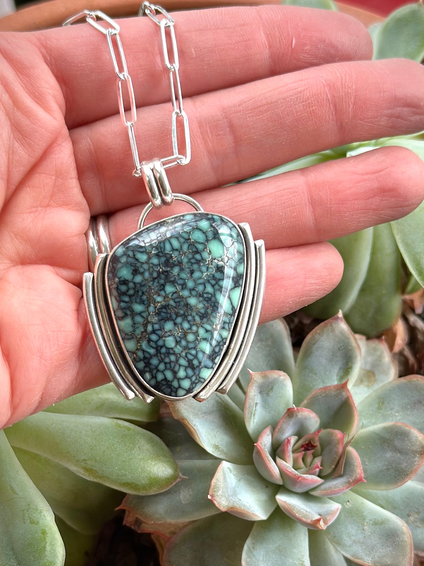 New Lander Variscite Art Deco Pendant