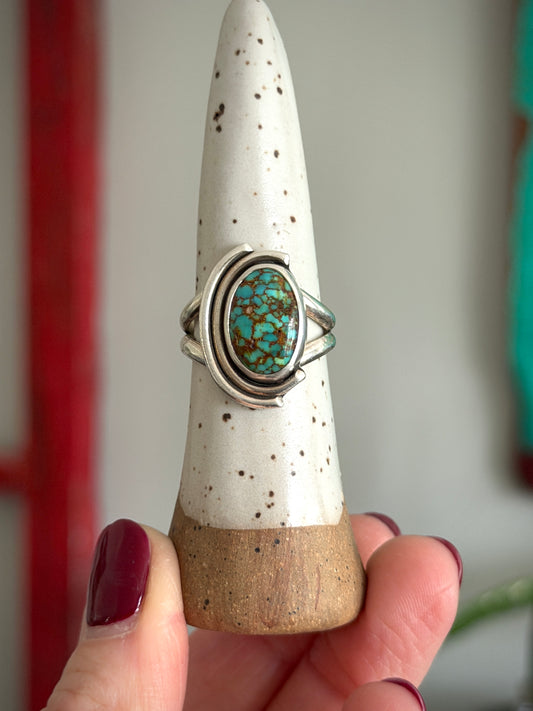 Patagonia Turquoise Art Deco Ring size 9