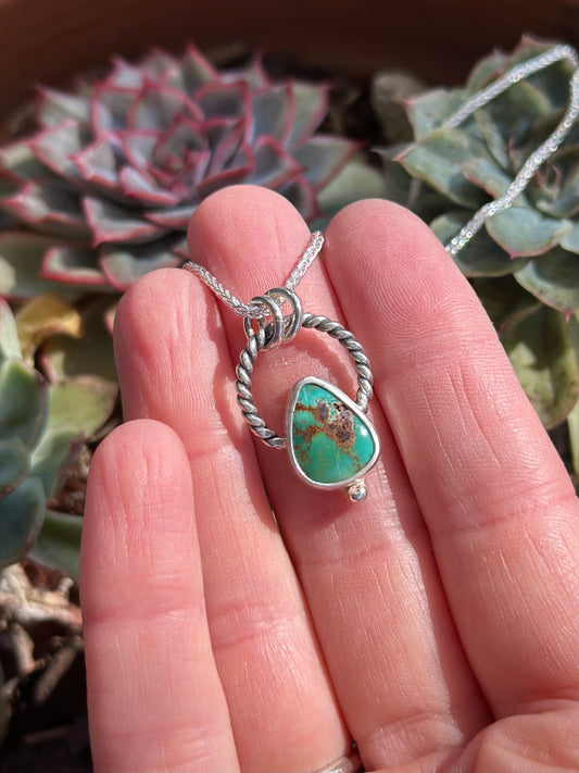 Small Chunky Twist Royston Turquoise Pendant