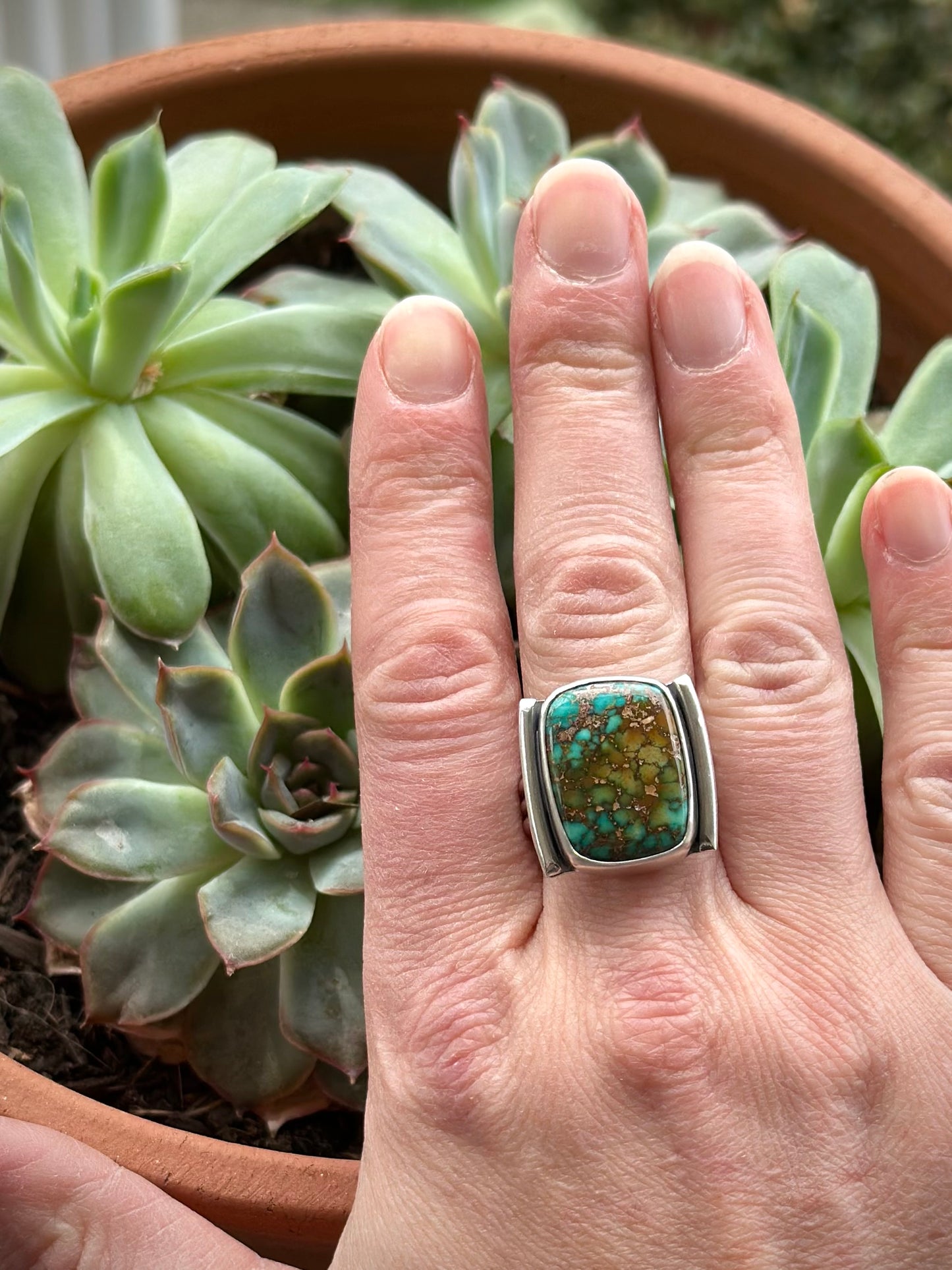 Catalina Turquoise Framed Ring in size 10