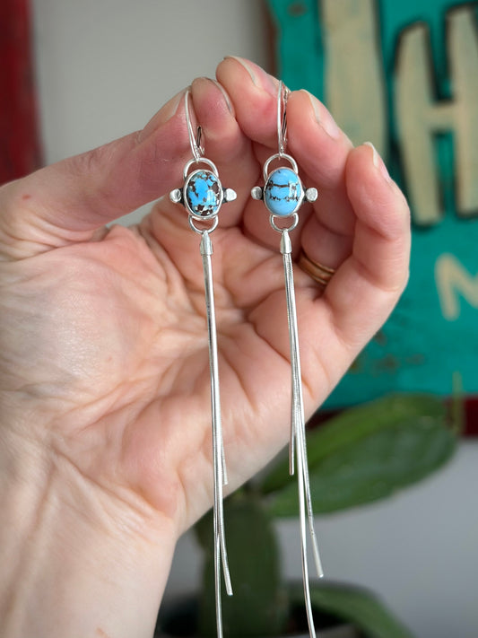 Golden Hills Turquoise Fringe Earrings v2