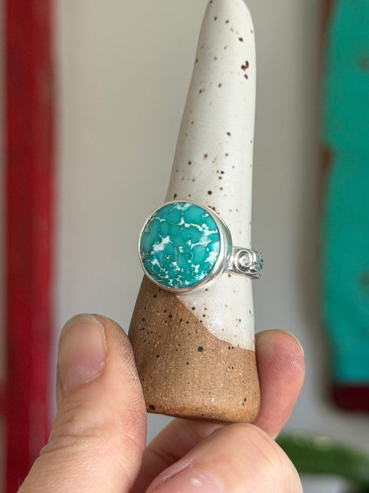 Whitewater Turquoise Ring size 10.75
