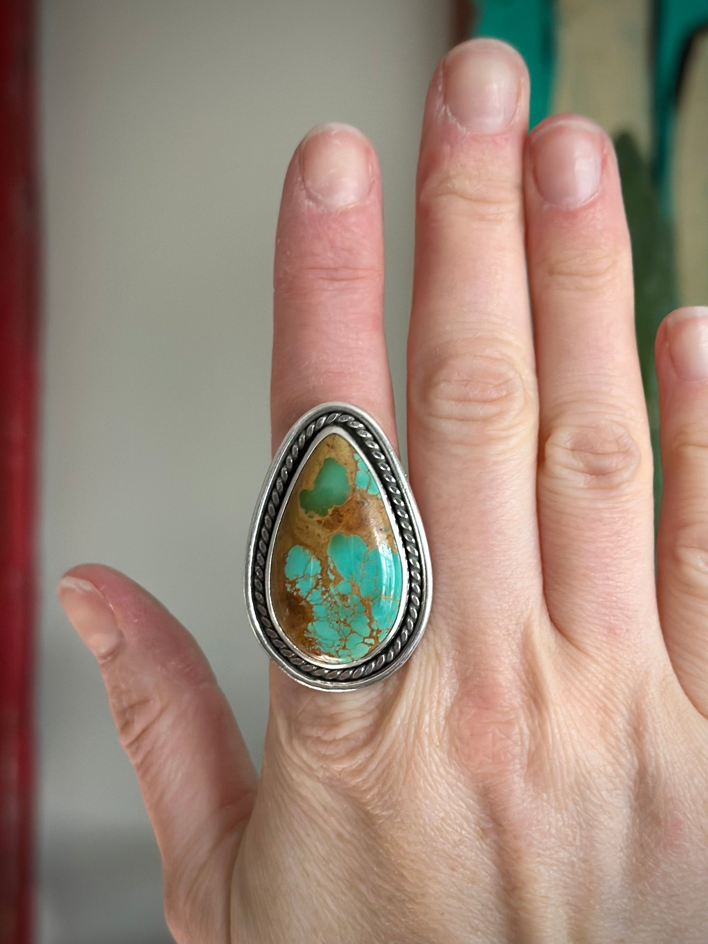 Royston Turquoise Ring Twist and Solid Border