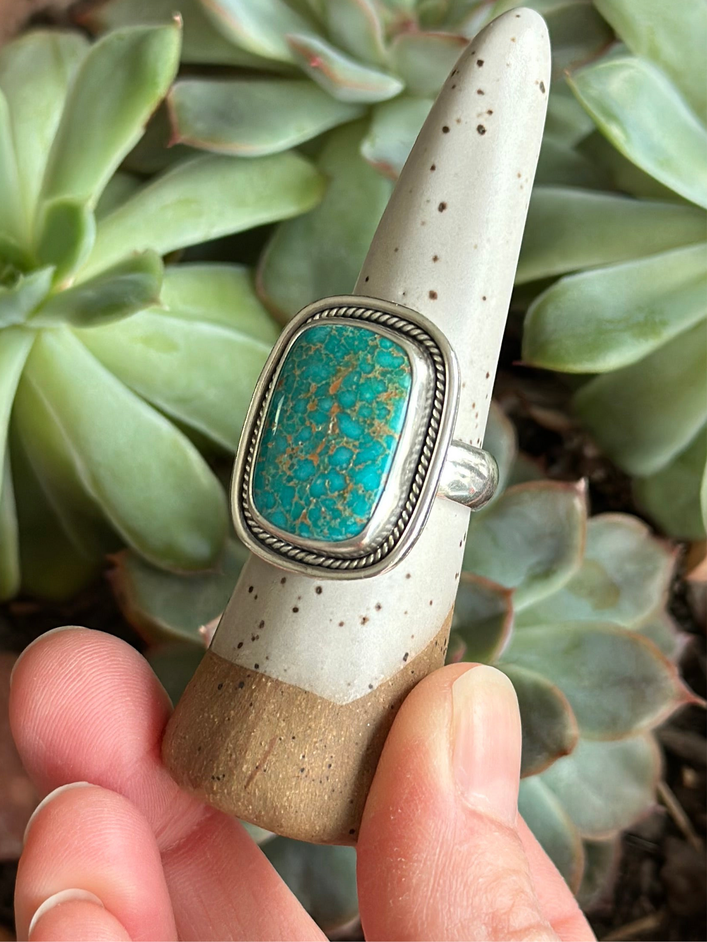 Catalina Turquoise Shadowbox Ring in size 9
