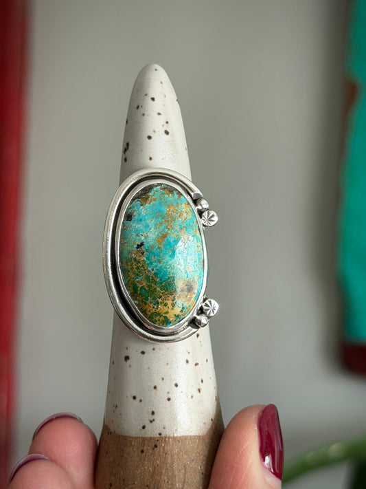 Thunderbird Turquoise Funky Ring size 7