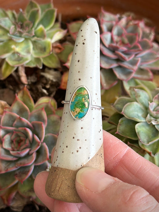 Sonoran Gold Turquoise Stacker Ring in size 7.5