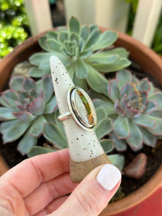 Royston Ribbon Turquoise Ring in size 7