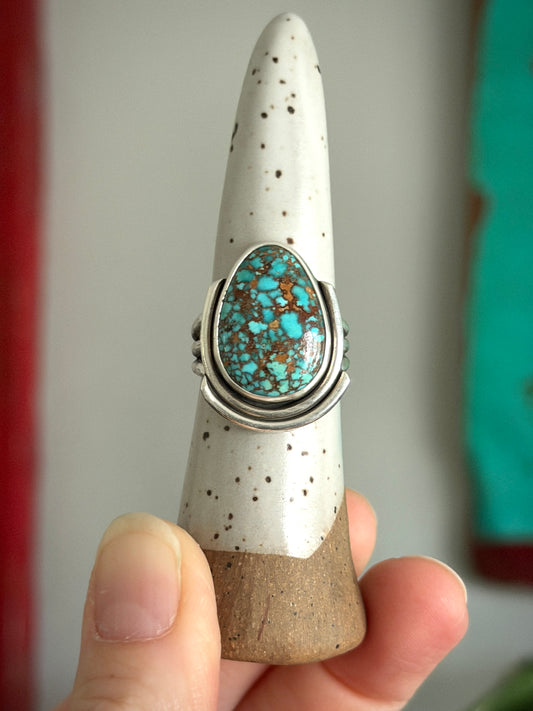 Patagonia Turquoise Art Deco Ring size 8.75