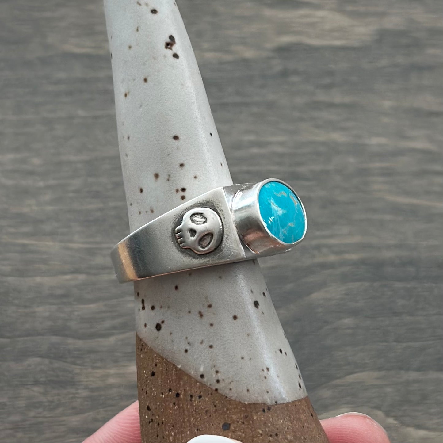 Signet Ring with Fox Turquoise size 9