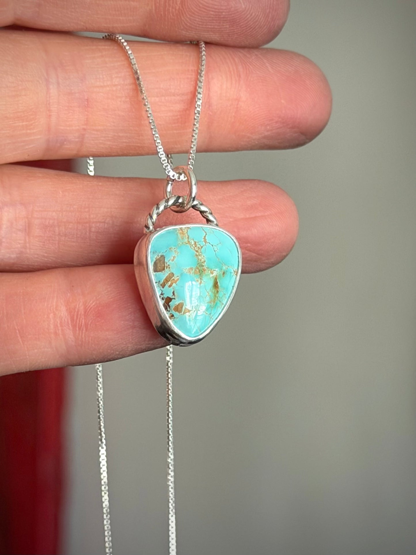 Royston Royal Blue Turquoise Necklace in Pale Blue Twist