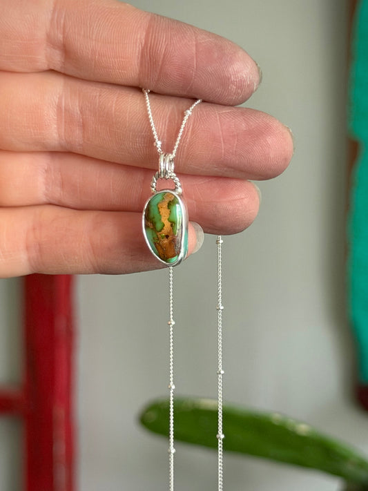 Royston Turquoise Little Necklace in Green + Gold