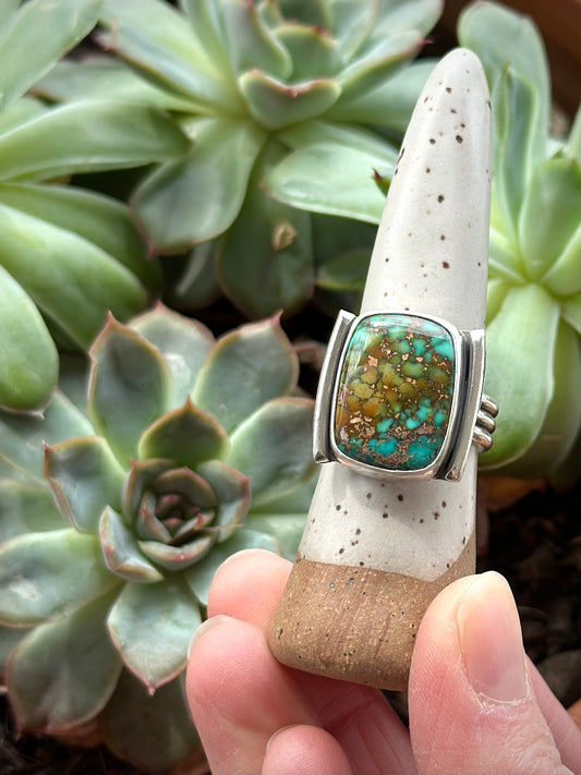 Catalina Turquoise Framed Ring in size 10