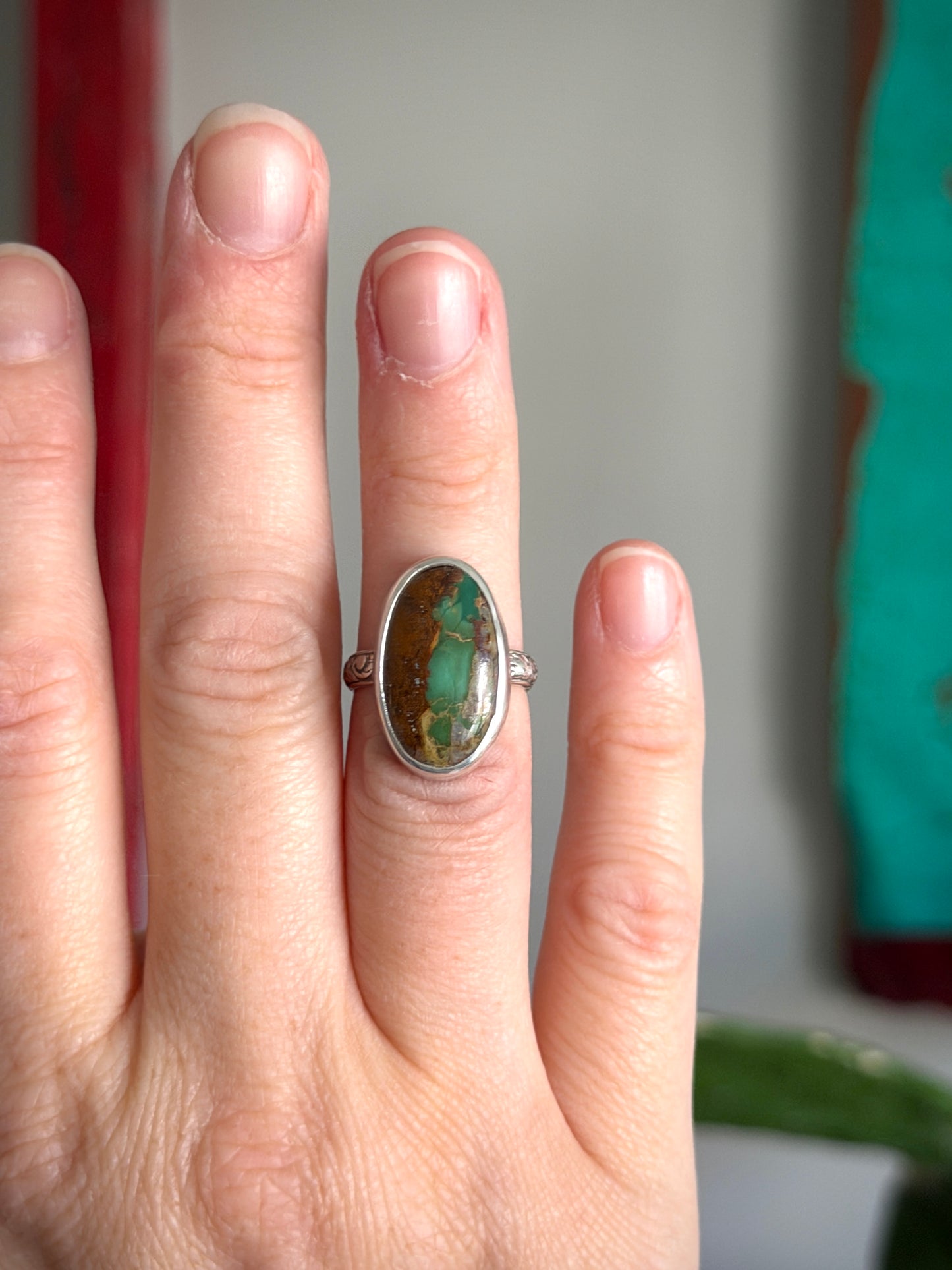Royston Ribbon Turquoise Ring in size 6
