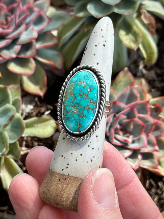 Sierra Bella Turquoise Chunky Twist Ring in size 7 to 7.25