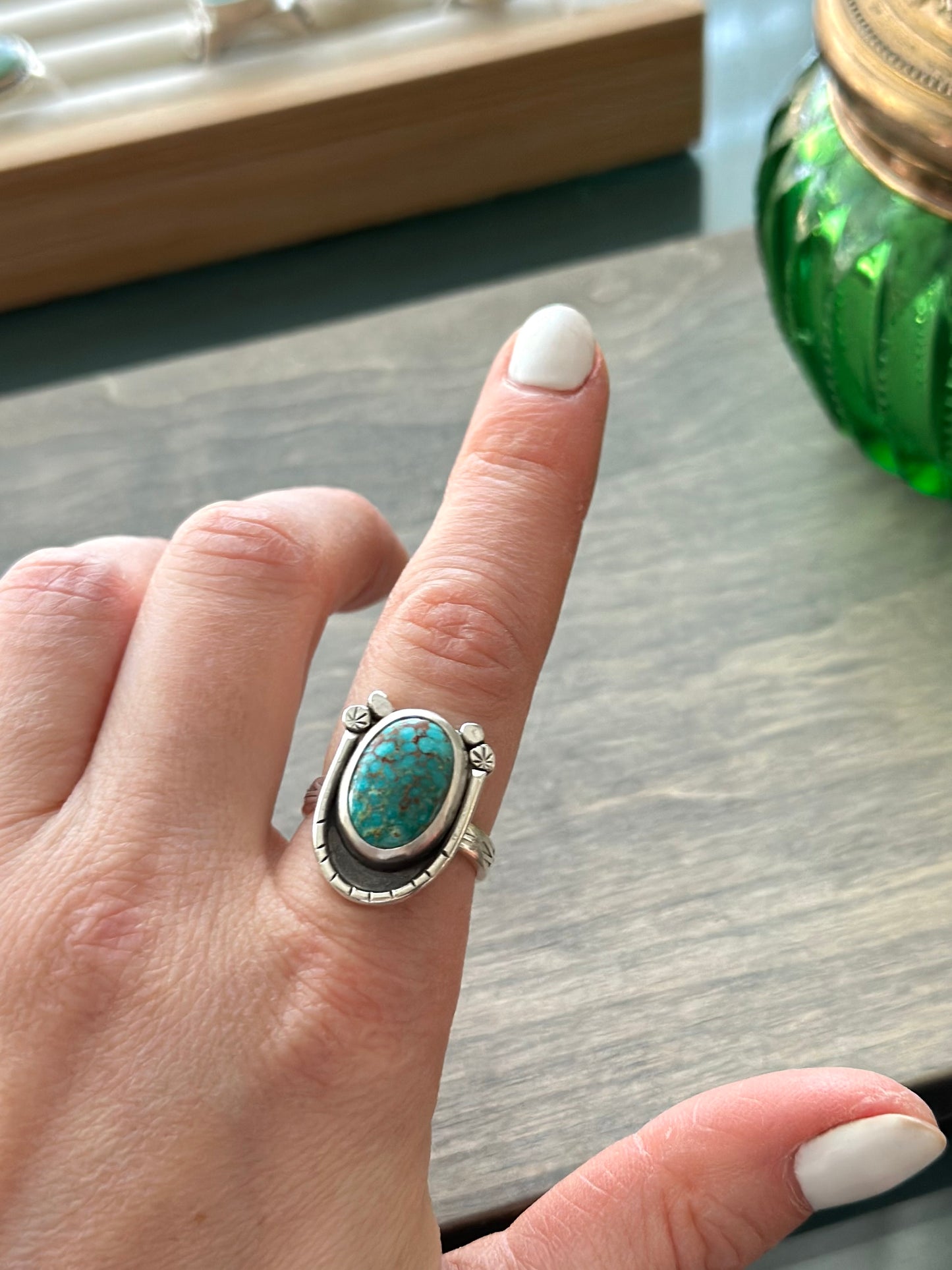 Sierra Bella Turquoise Arch Ring in size 8.25