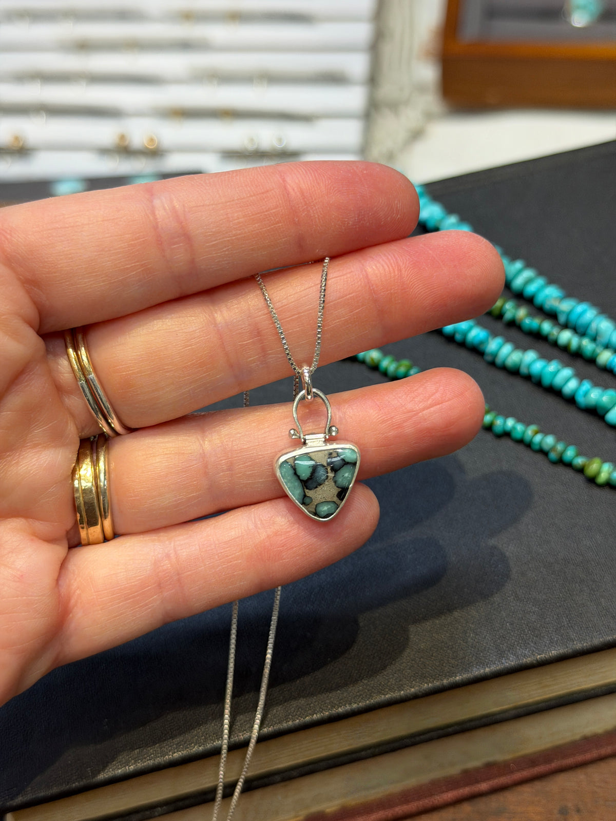 Desert Bloom Variscite Hinge Pendant