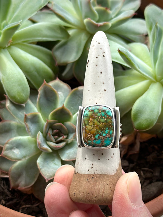 Catalina Turquoise Framed Ring in size 10