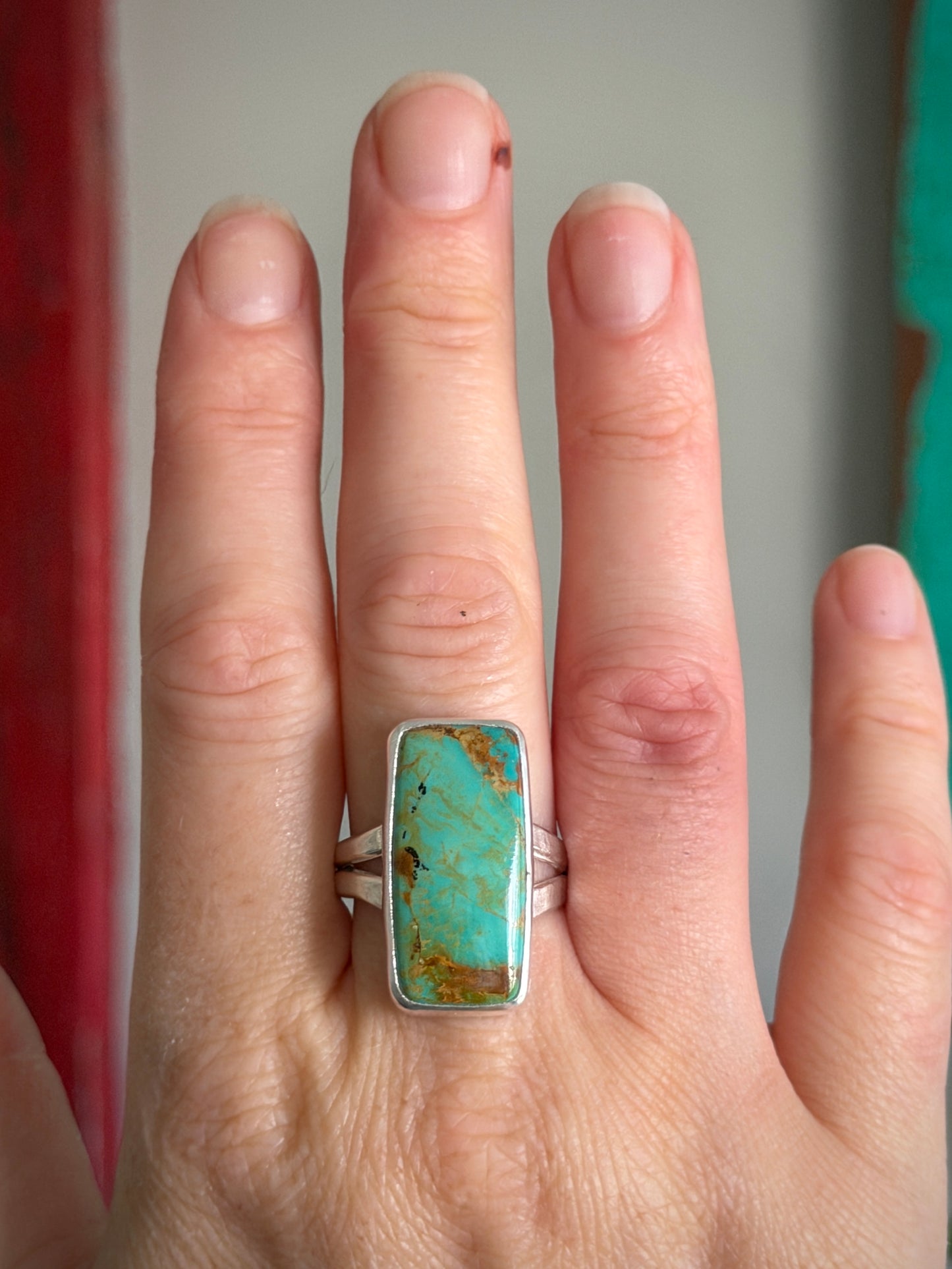 Royston Turquoise Bar Ring in size 11.5