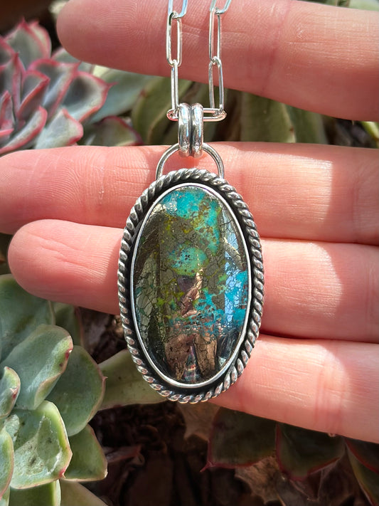 Morenci 2 Turquoise Chunky Twist Pendant