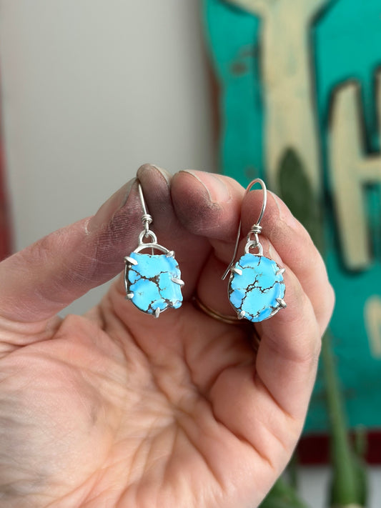 *As Is* Golden Hills Turquoise Slice Earrings