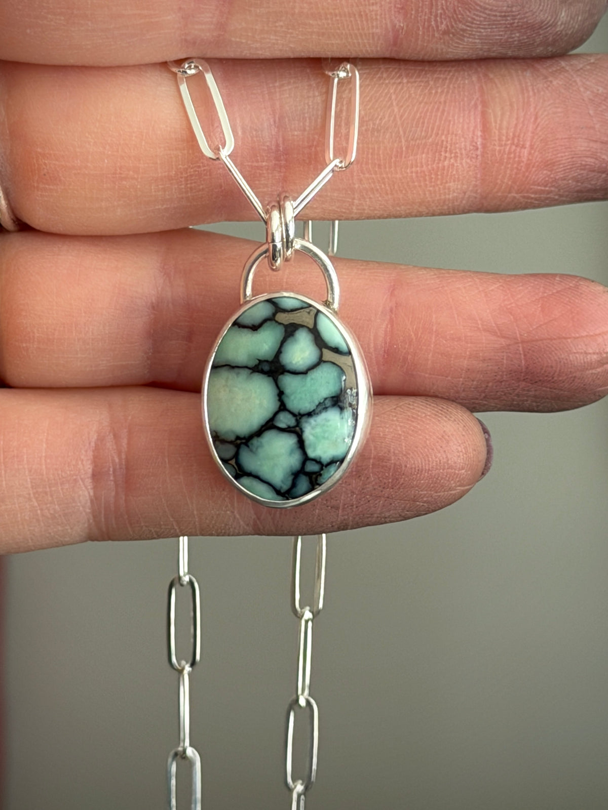 Desert Bloom Variscite Oval Pendant v1