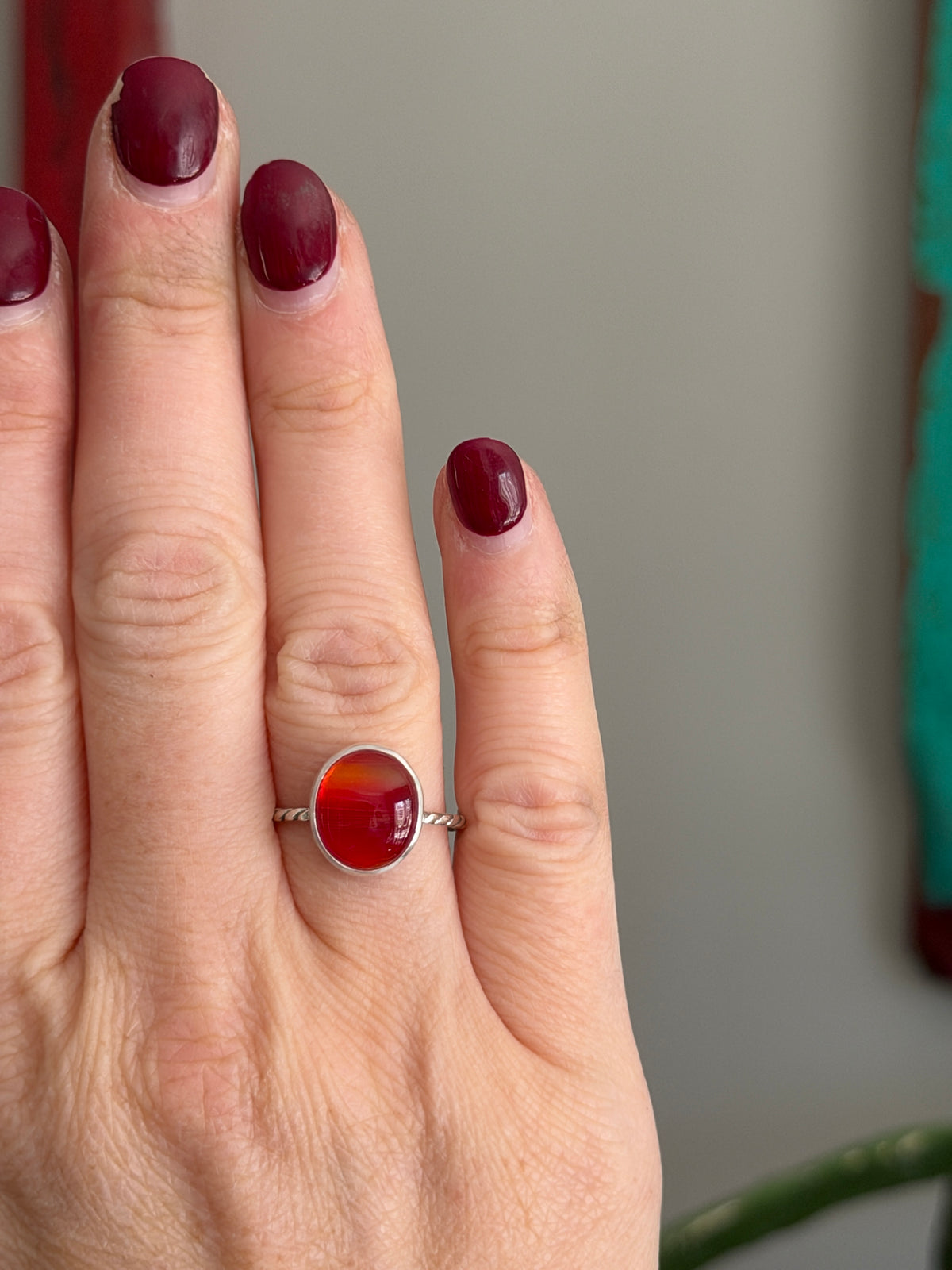 Rosarita Ring in Red Twist Band size 8.25