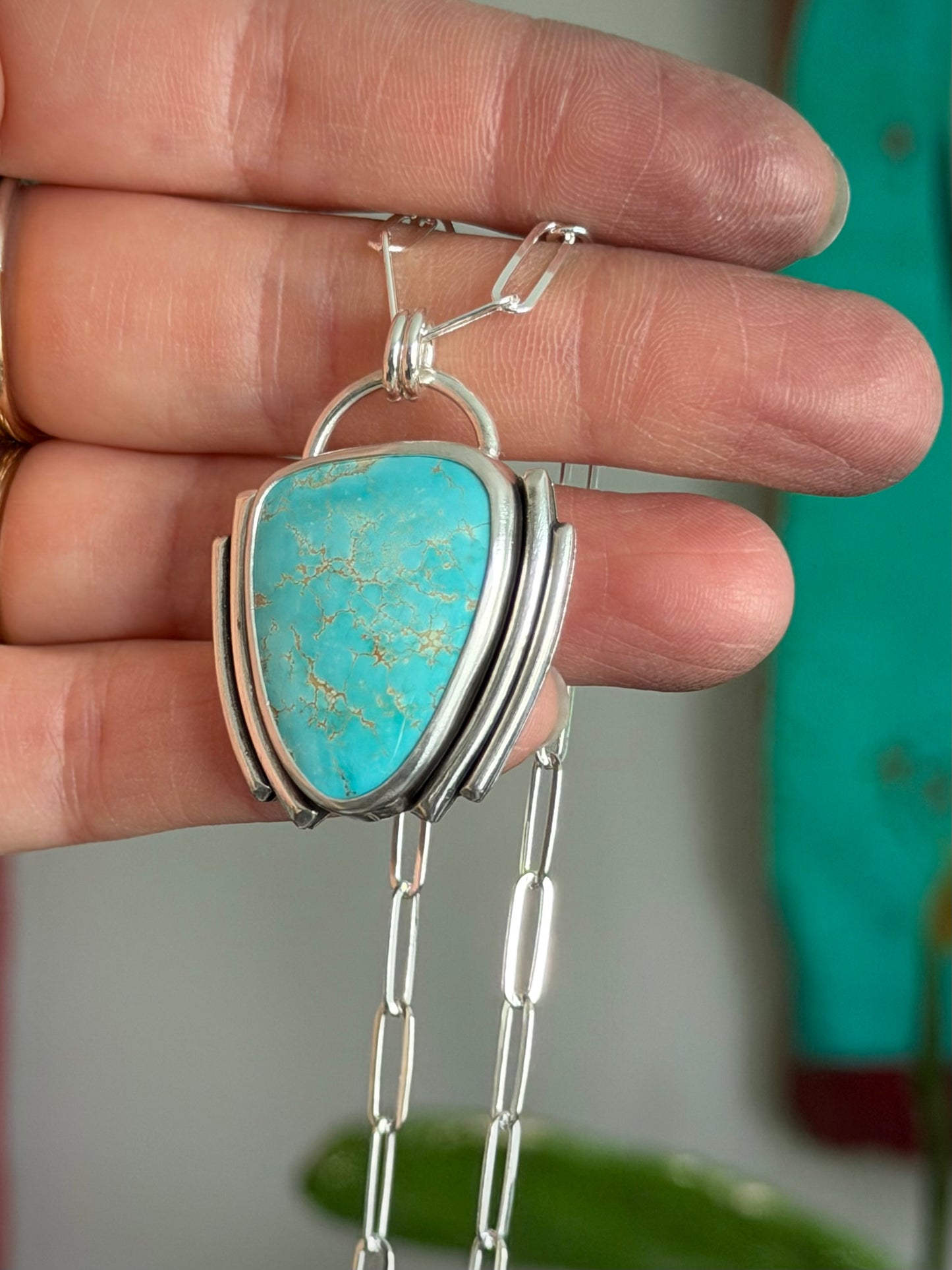 Royston Royal Blue Turquoise Art Deco Pendant