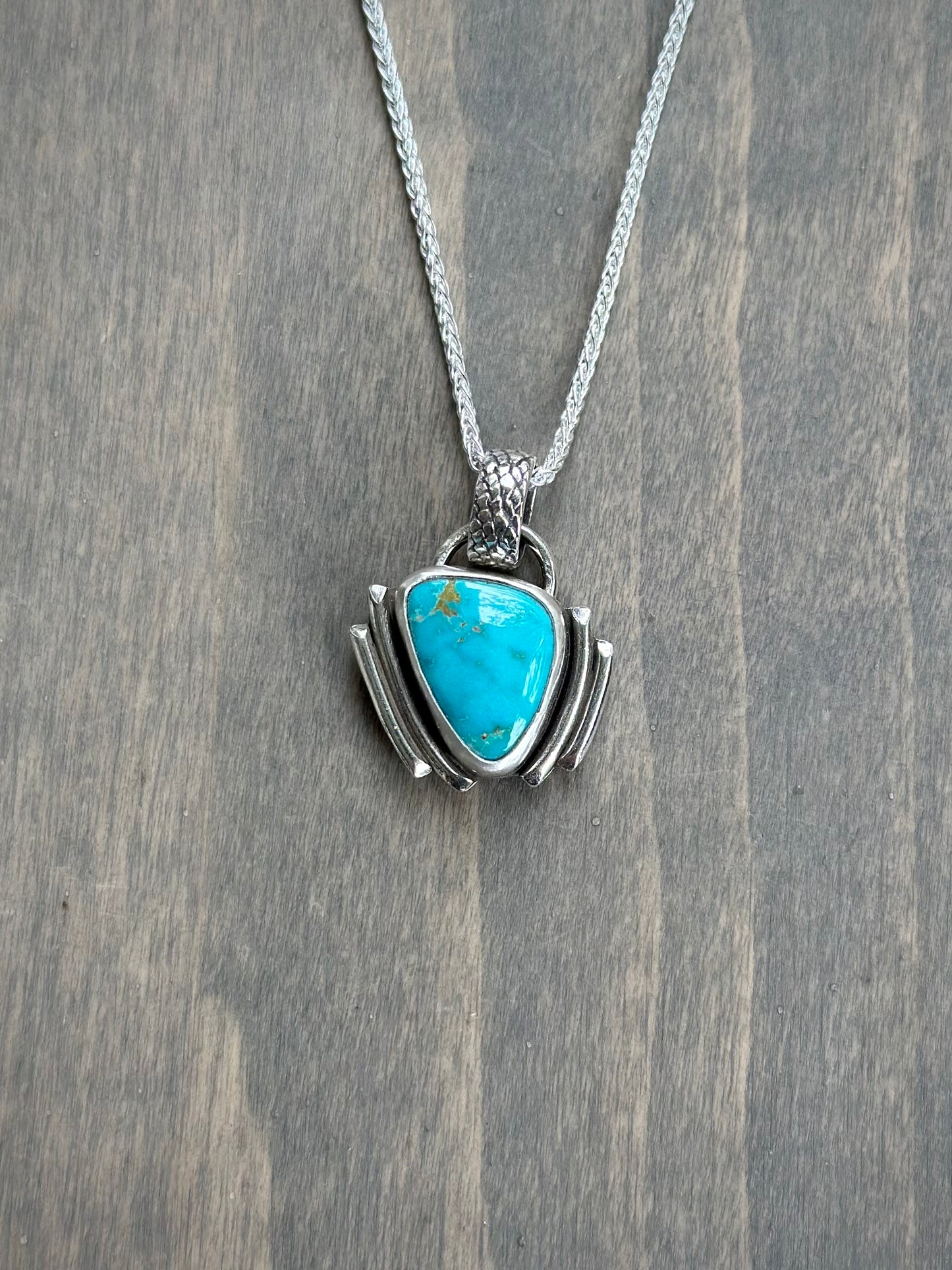 Fox Turquoise Art Deco Pendant in Blue v1