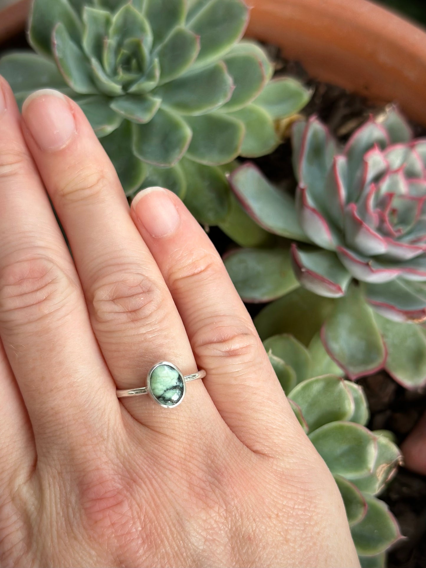Turtleback Variscite Ring size 7