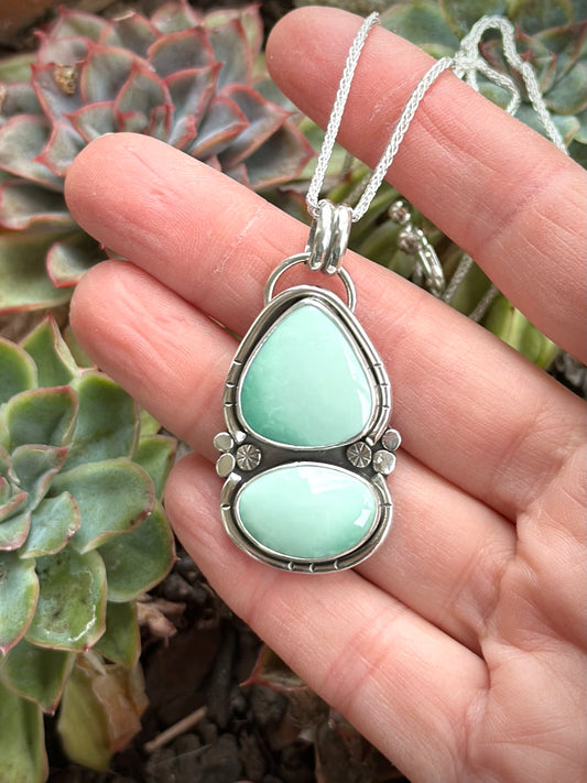 Desert Bloom Variscite Color Totem Pendant Medium