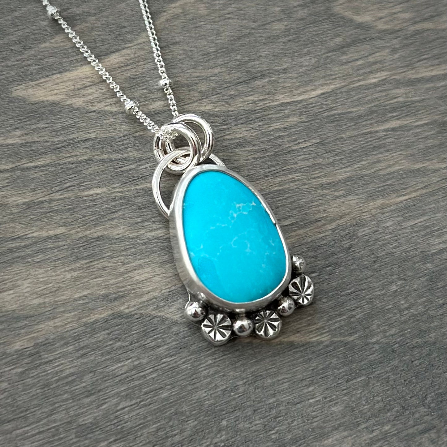 Funky Fox Turquoise Pendant with Stars