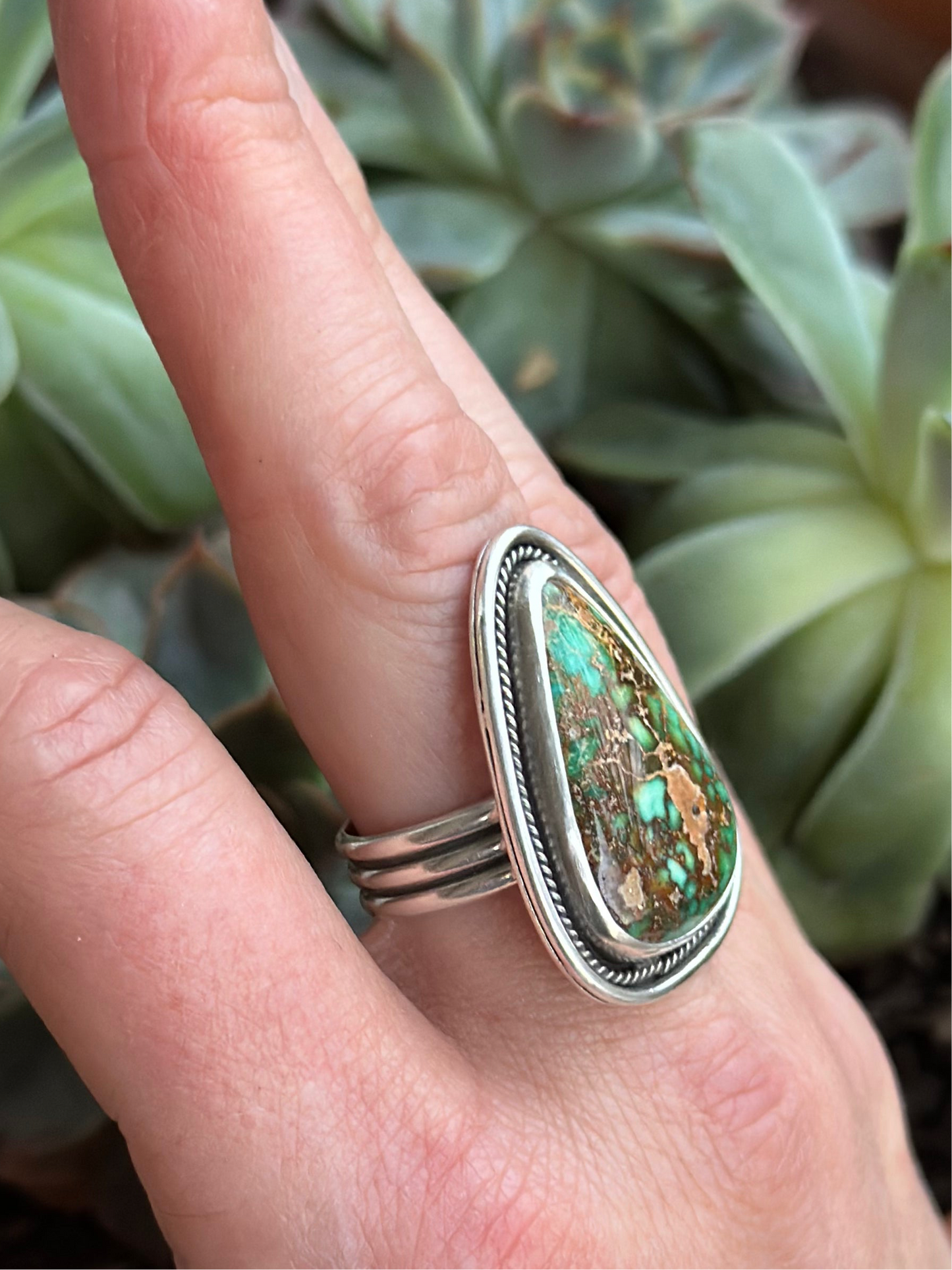 Catalina Turquoise Ring in Green in size 9