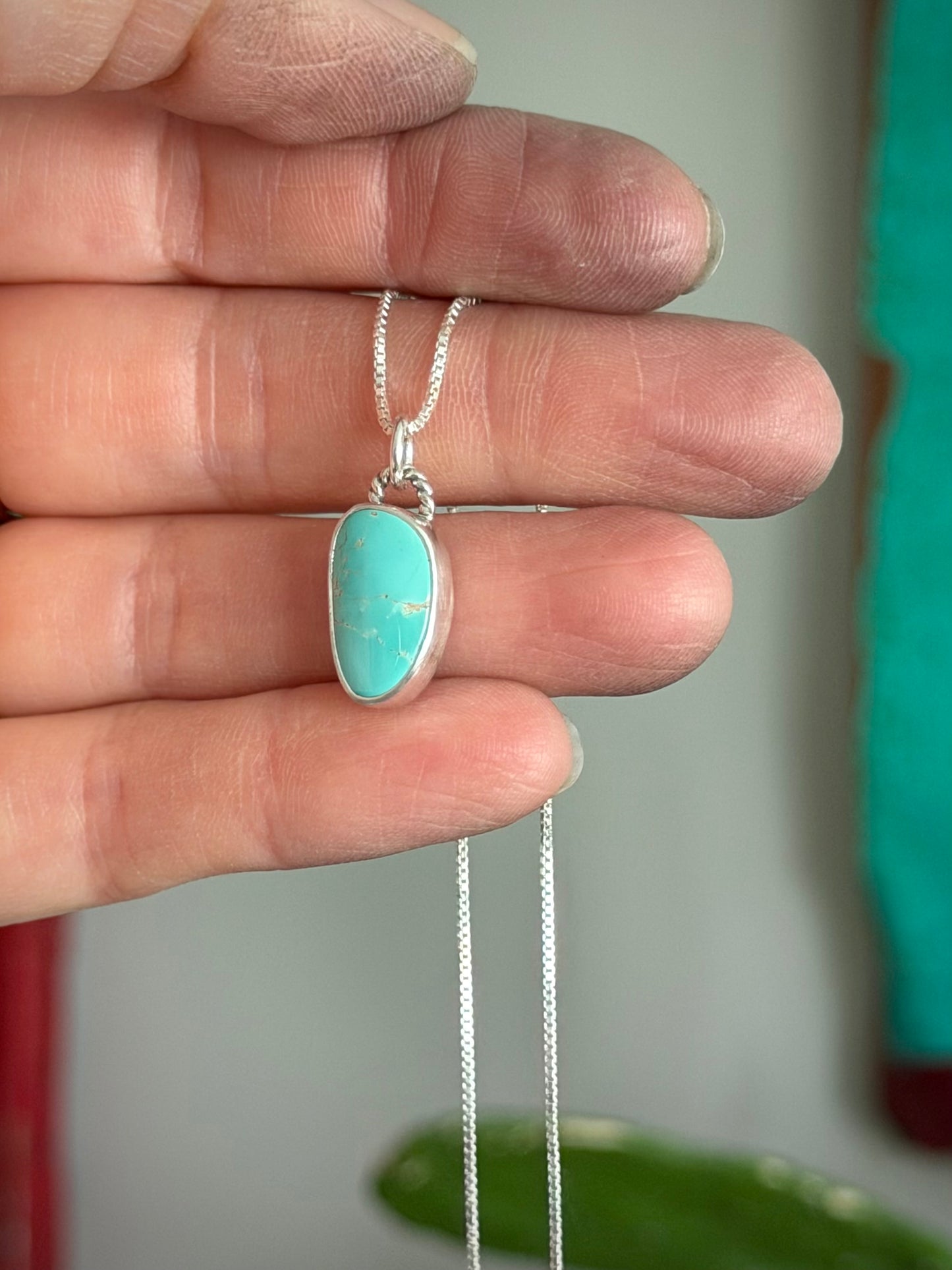 Royston Royal Blue Turquoise Little Necklace in Sky Blue v4