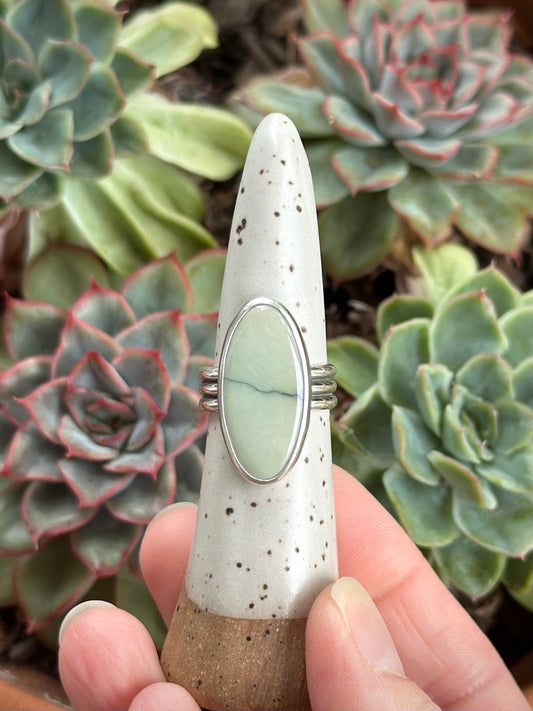 Ivory Desert Bloom Variscite Ring size 7.25