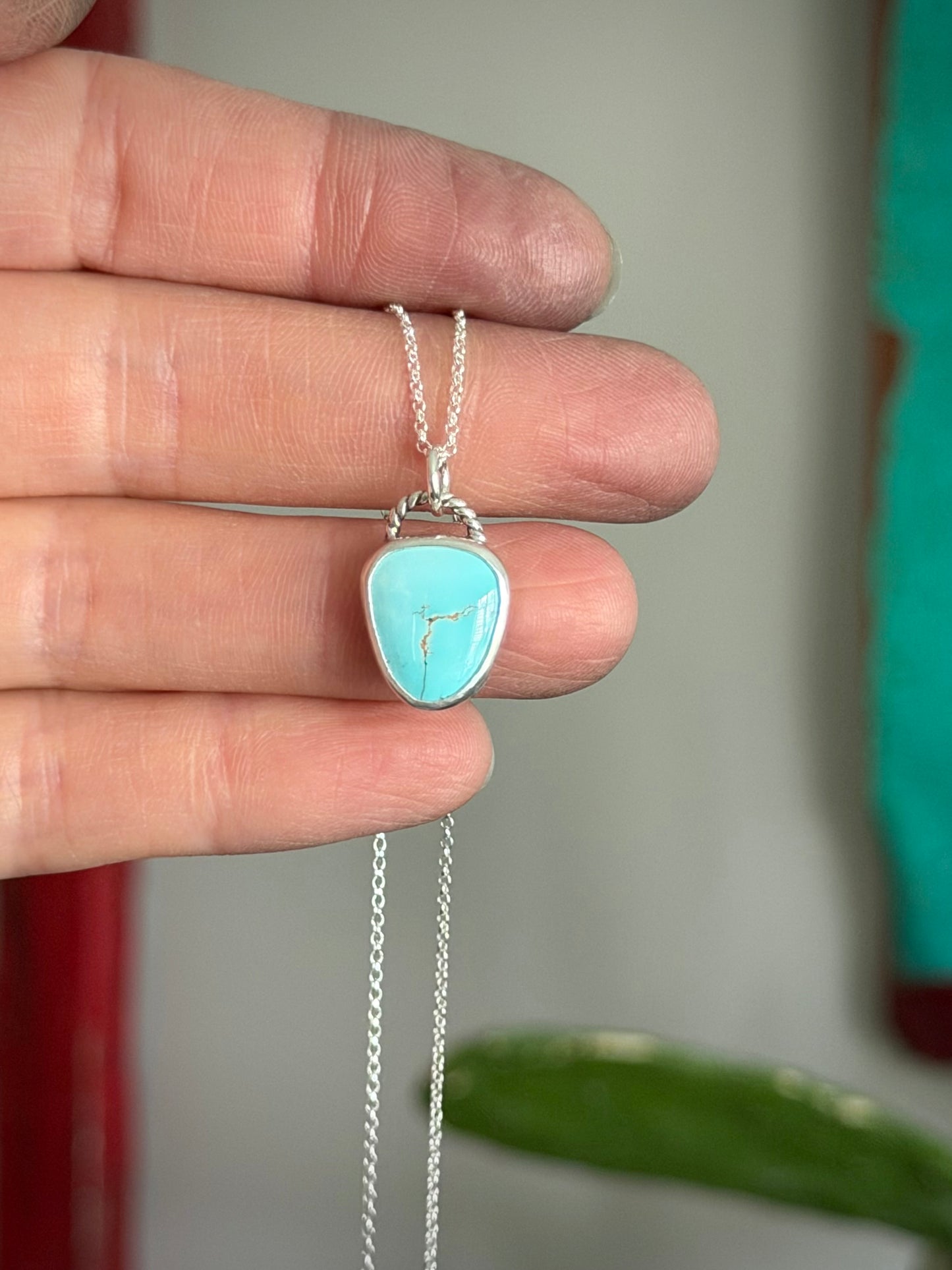 Royston Royal Blue Turquoise Little Necklace in Pale Blue v2