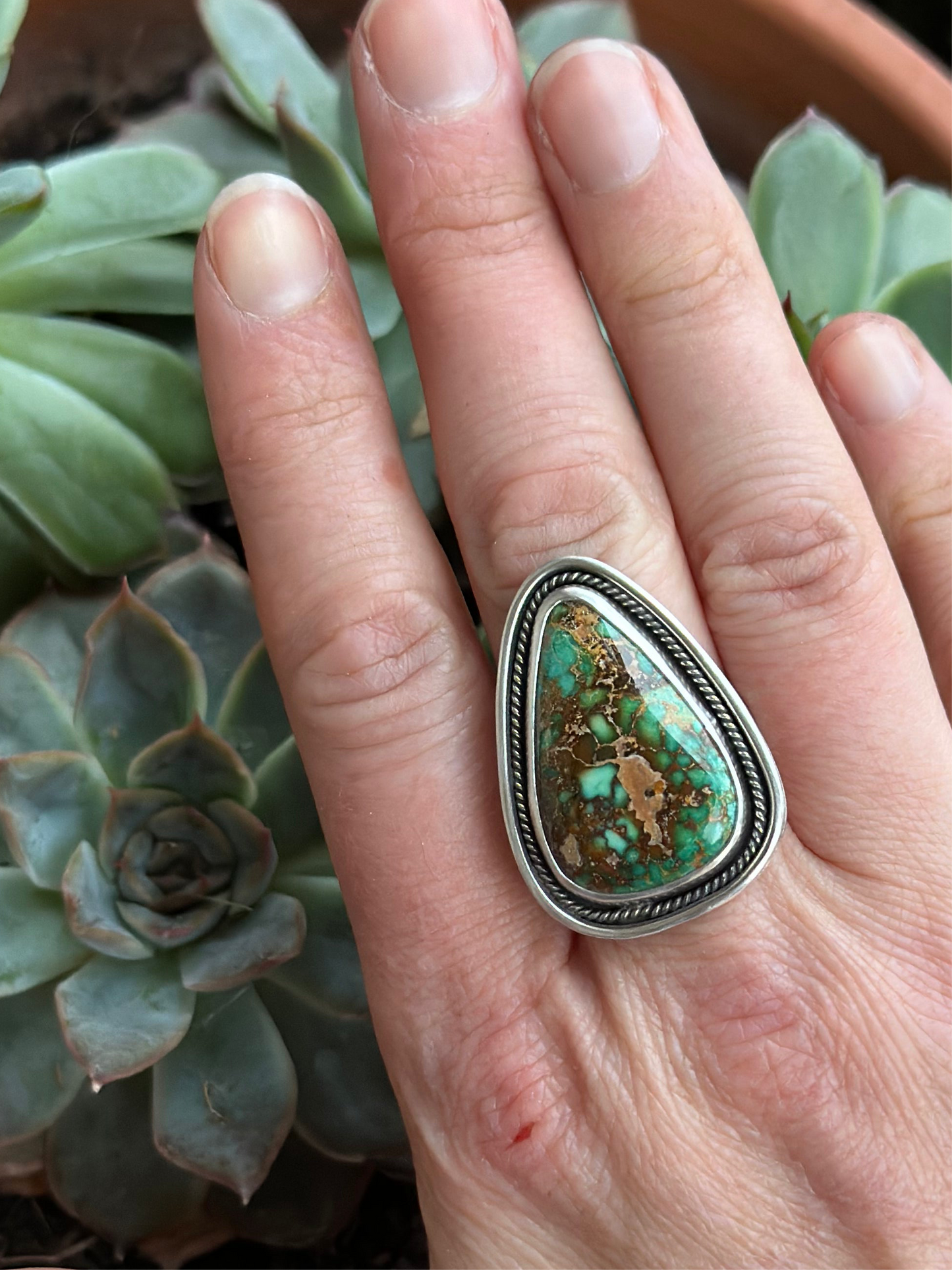 Catalina Turquoise Ring in Green in size 9
