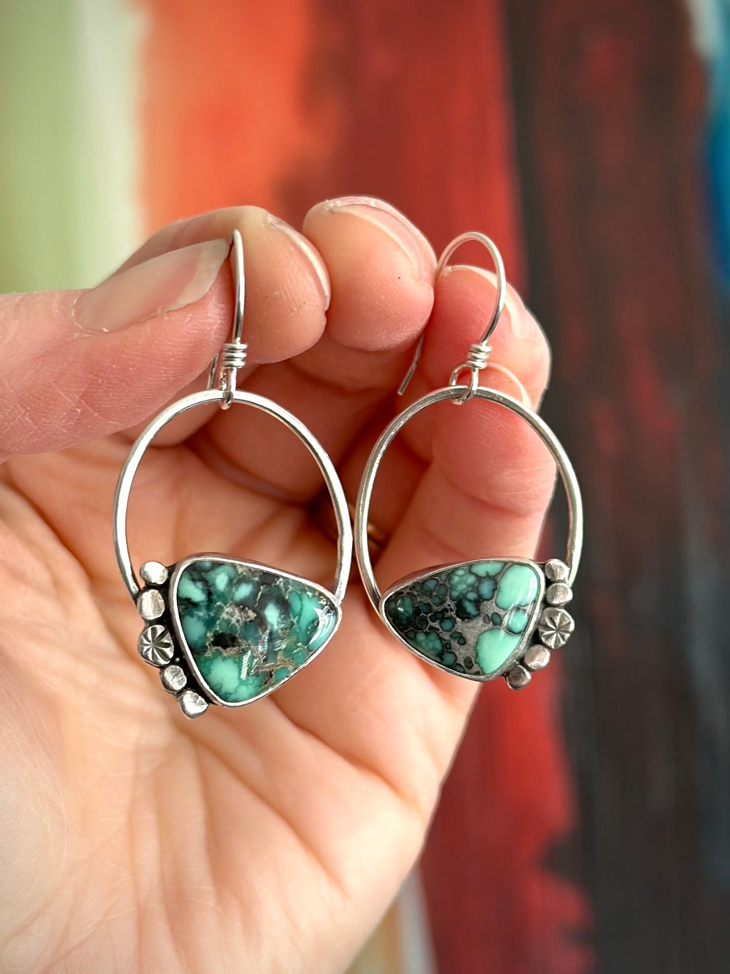Calypso Variscite Oval Hoop Earrings