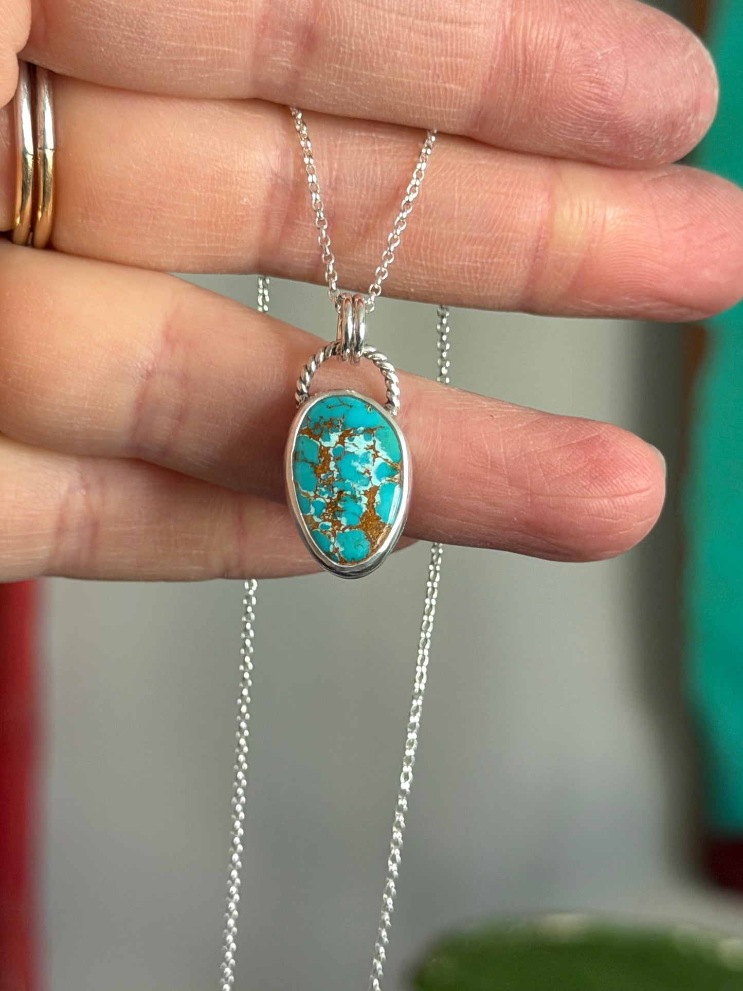 Little Royston Royal Blue Turquoise Twist Necklace in Blue