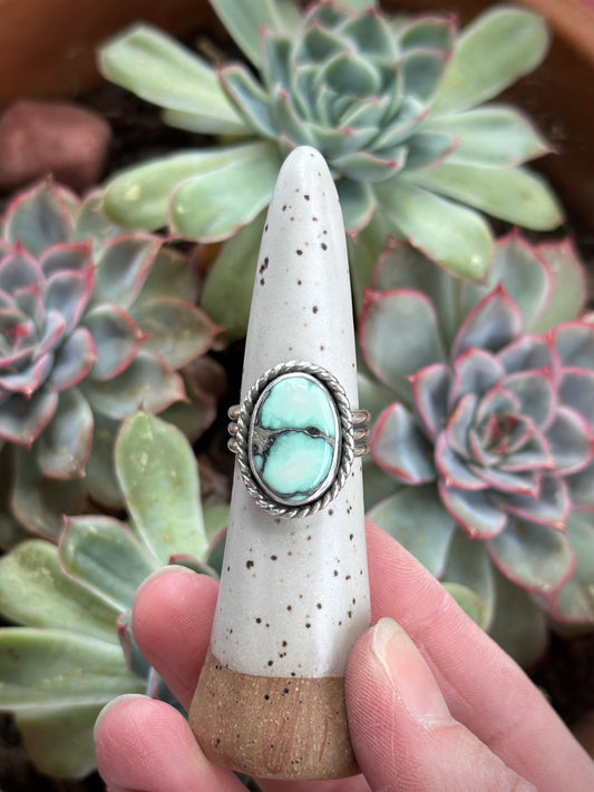 Calypso Variscite Twist Ring in size 7