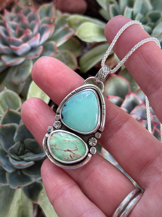 Desert Bloom + Australian Variscite Color Totem Pendant
