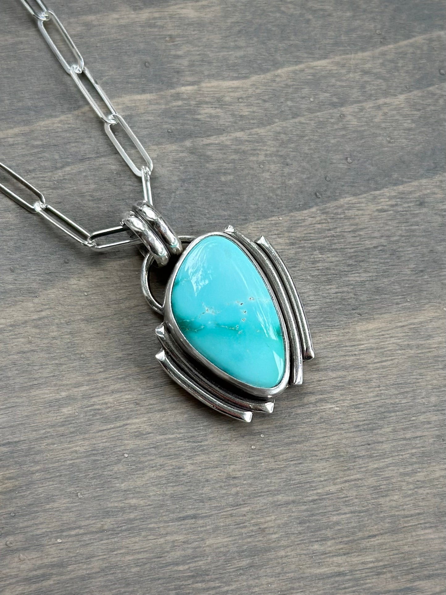 Fox Turquoise Art Deco Pendant in Blue v2